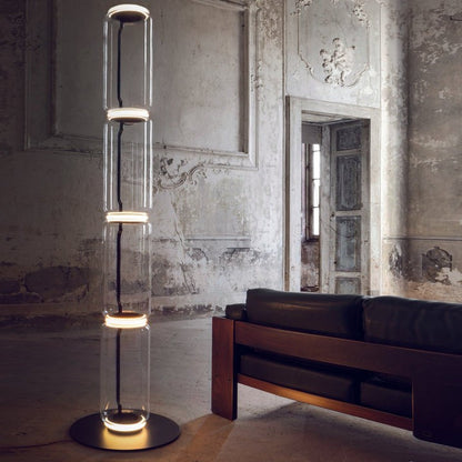 Adjustable Hand-Blown Glass LED Floor Lamp