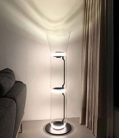 Adjustable Hand-Blown Glass LED Floor Lamp