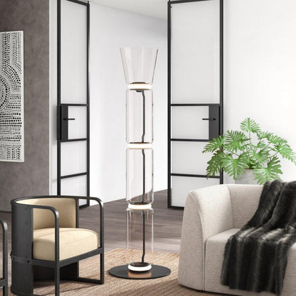 Adjustable Hand-Blown Glass LED Floor Lamp