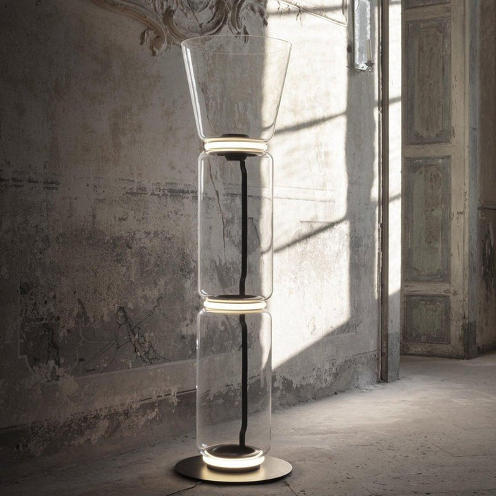 Adjustable Hand-Blown Glass LED Floor Lamp