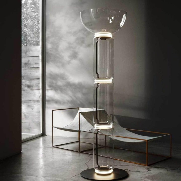 Adjustable Hand-Blown Glass LED Floor Lamp