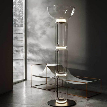 Adjustable Hand-Blown Glass LED Floor Lamp