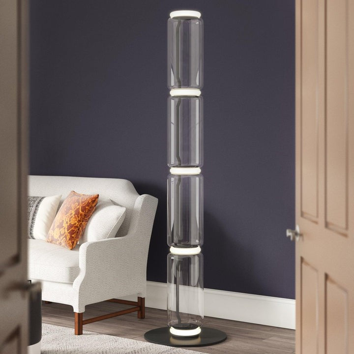 Adjustable Hand-Blown Glass LED Floor Lamp