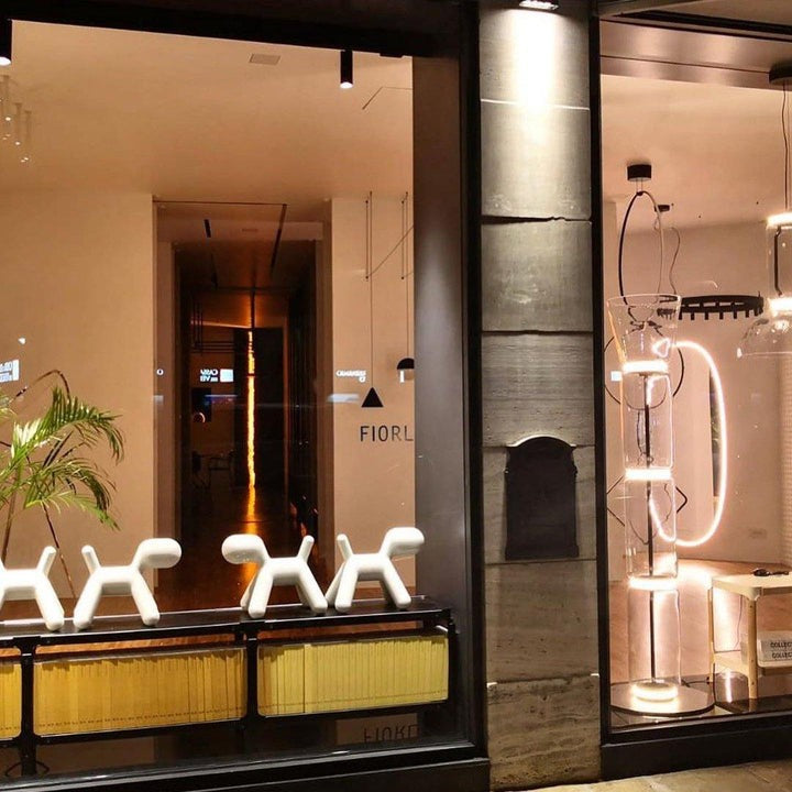 Adjustable Hand-Blown Glass LED Floor Lamp
