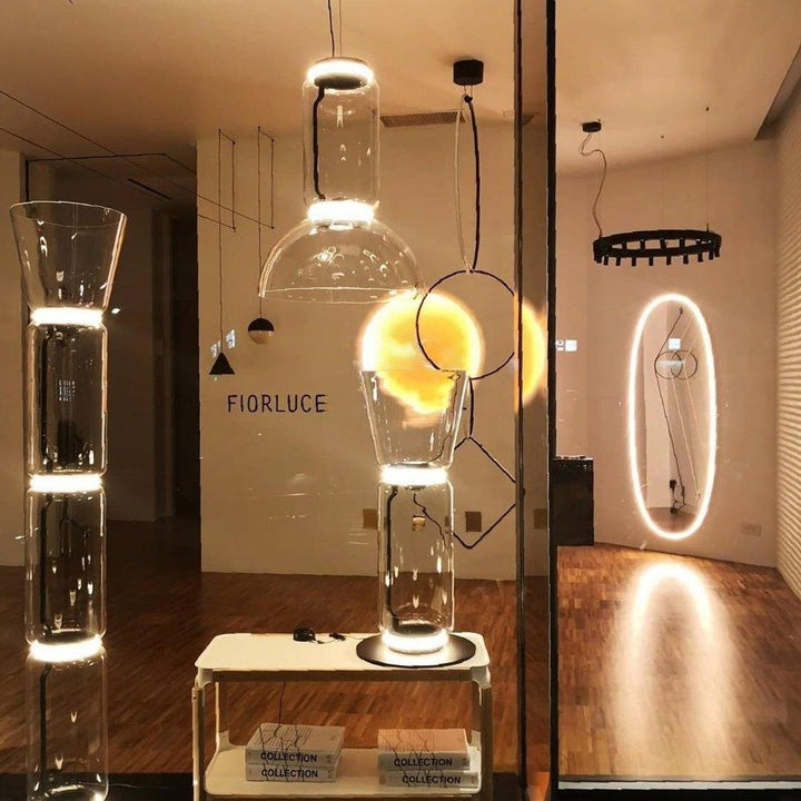 Adjustable Hand-Blown Glass LED Floor Lamp