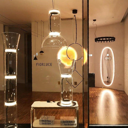 Adjustable Hand-Blown Glass LED Floor Lamp