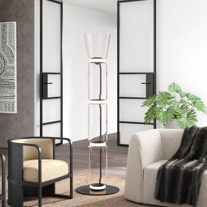 Adjustable Hand-Blown Glass LED Floor Lamp