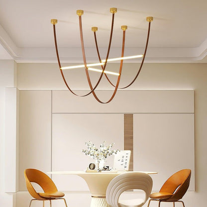 Adjustable Leather Belt LED Pendant Light