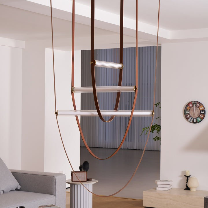 Adjustable Leather Belt LED Pendant Light