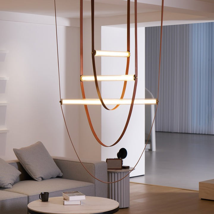 Adjustable Leather Belt LED Pendant Light