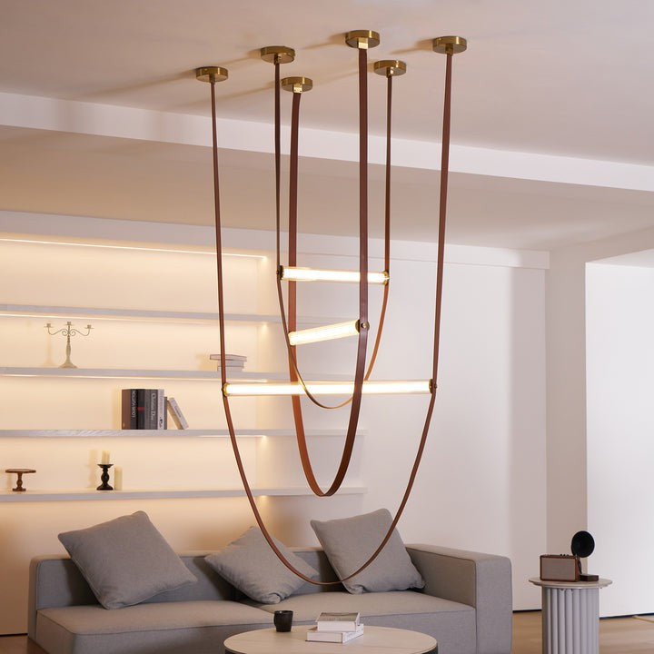 Adjustable Leather Belt LED Pendant Light