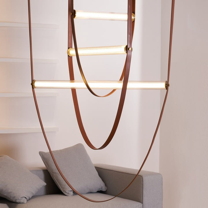 Adjustable Leather Belt LED Pendant Light