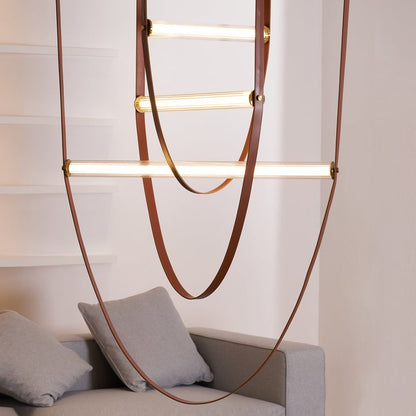 Adjustable Leather Belt LED Pendant Light