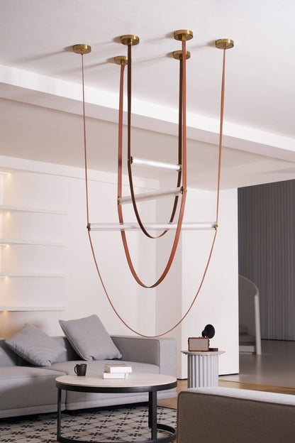 Adjustable Leather Belt LED Pendant Light