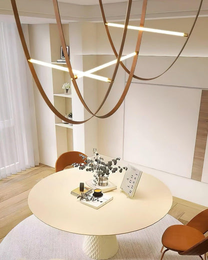 Adjustable Leather Belt LED Pendant Light