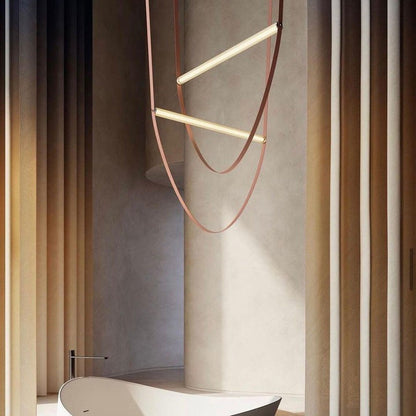 Adjustable Leather Belt LED Pendant Light