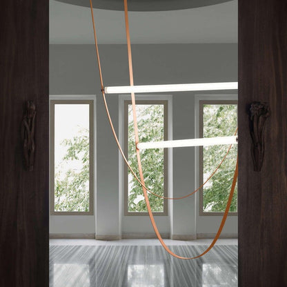 Adjustable Leather Belt LED Pendant Light