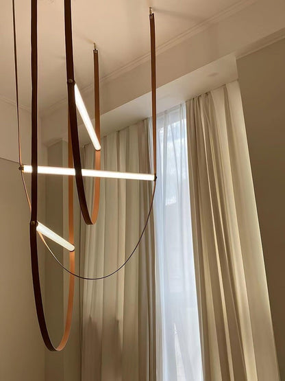 Adjustable Leather Belt LED Pendant Light
