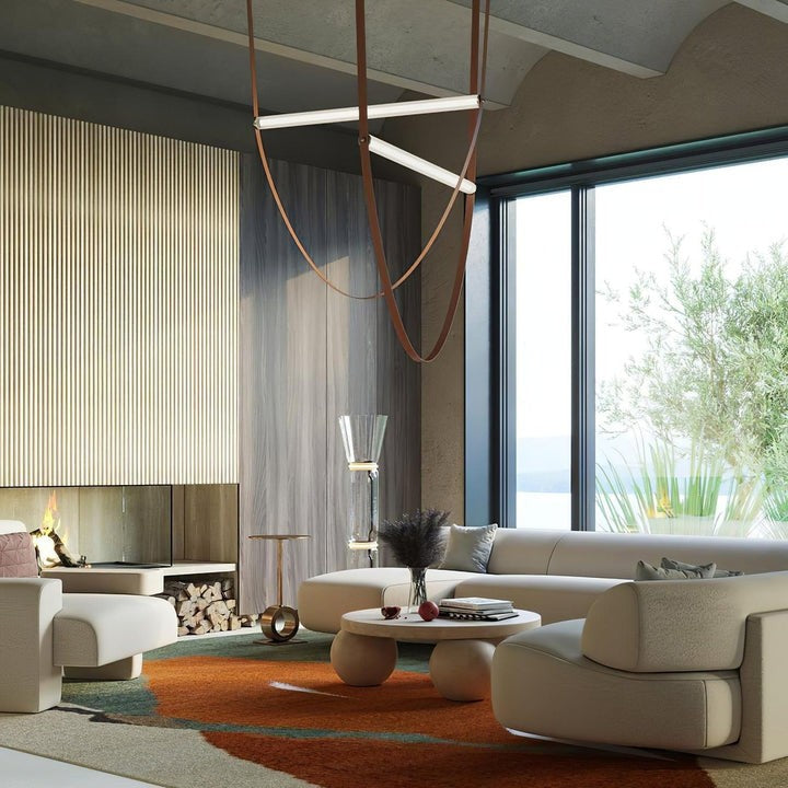 Adjustable Leather Belt LED Pendant Light
