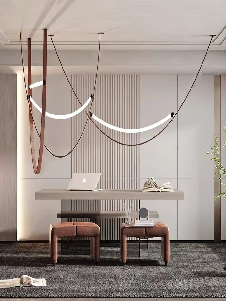 Adjustable Leather Belt LED Pendant Light
