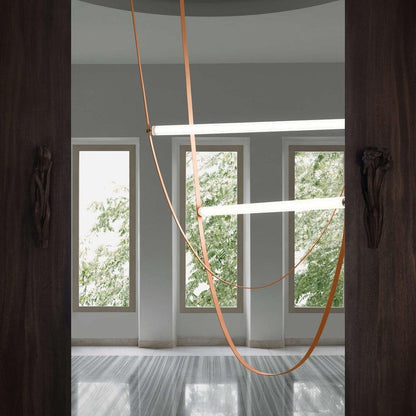 Adjustable Leather Belt LED Pendant Light