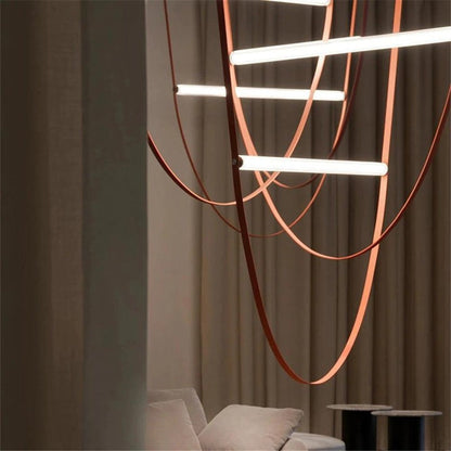 Adjustable Leather Belt LED Pendant Light