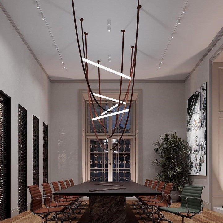 Adjustable Leather Belt LED Pendant Light
