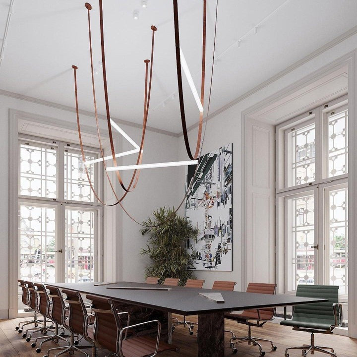 Adjustable Leather Belt LED Pendant Light