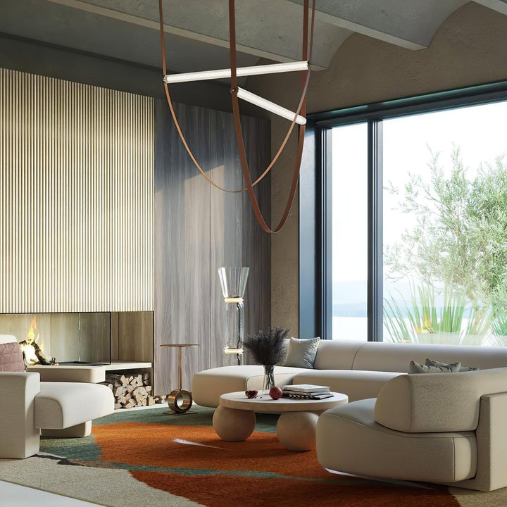 Adjustable Leather Belt LED Pendant Light