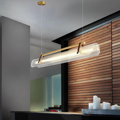 Adjustable LED Acrylic Linear Chandelier Pendant Light