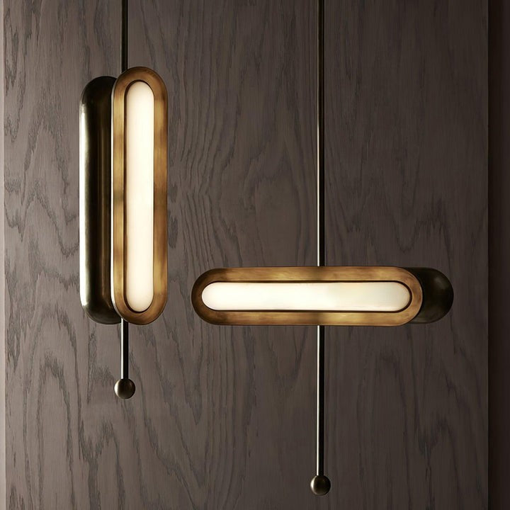 Adjustable LED Capsule Chandelier in Gold with Frosted Glass