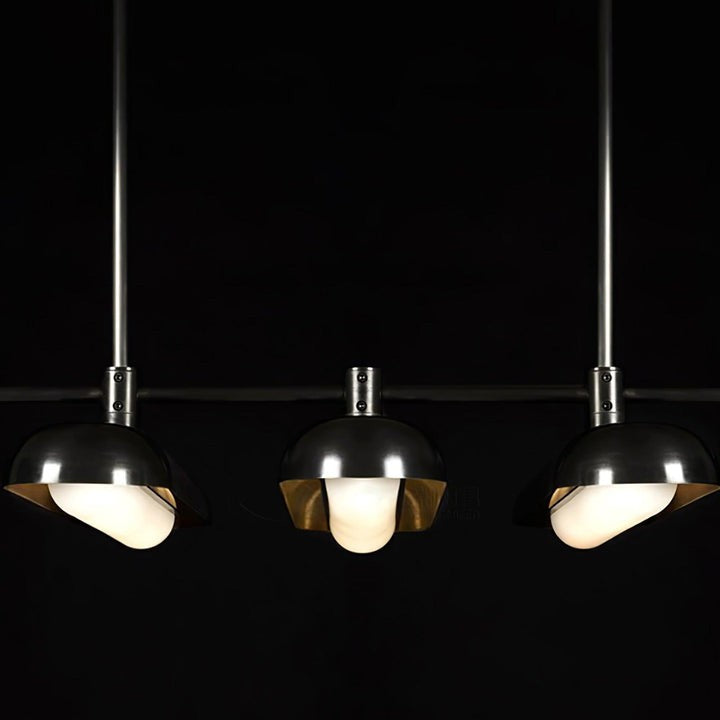 Adjustable LED Capsule Chandelier in Gold with Frosted Glass