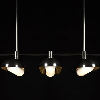 Adjustable LED Capsule Chandelier in Gold with Frosted Glass
