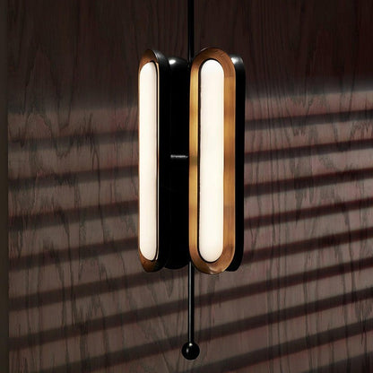 Adjustable LED Capsule Chandelier in Gold with Frosted Glass