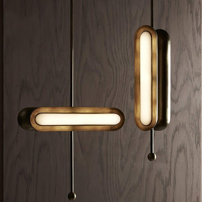 Adjustable LED Capsule Chandelier in Gold with Frosted Glass