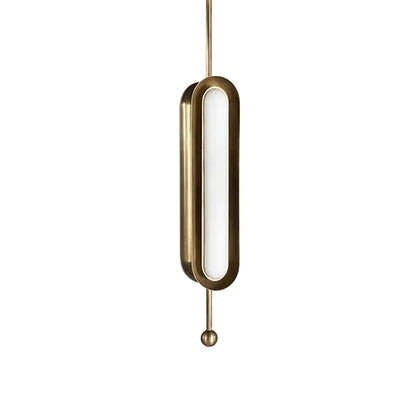 Adjustable LED Capsule Chandelier in Gold with Frosted Glass