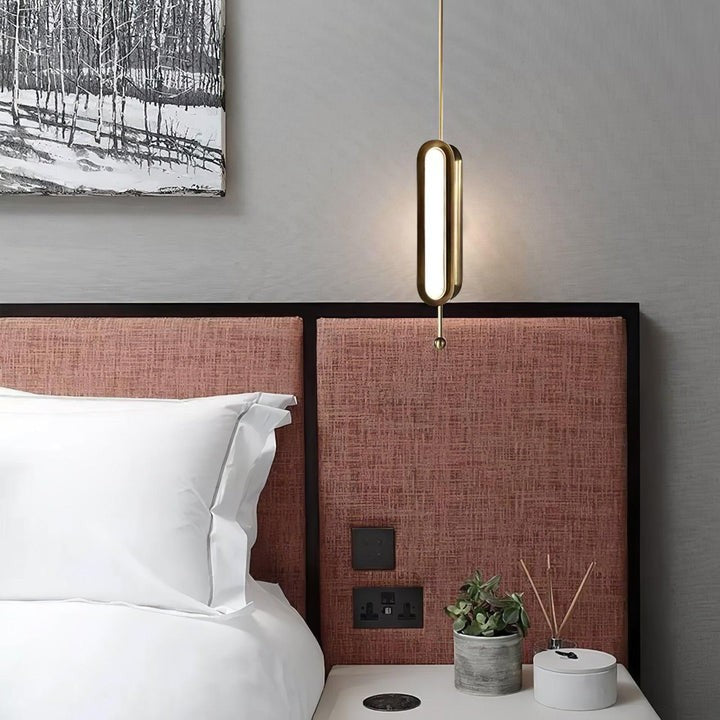 Adjustable LED Capsule Chandelier in Gold with Frosted Glass