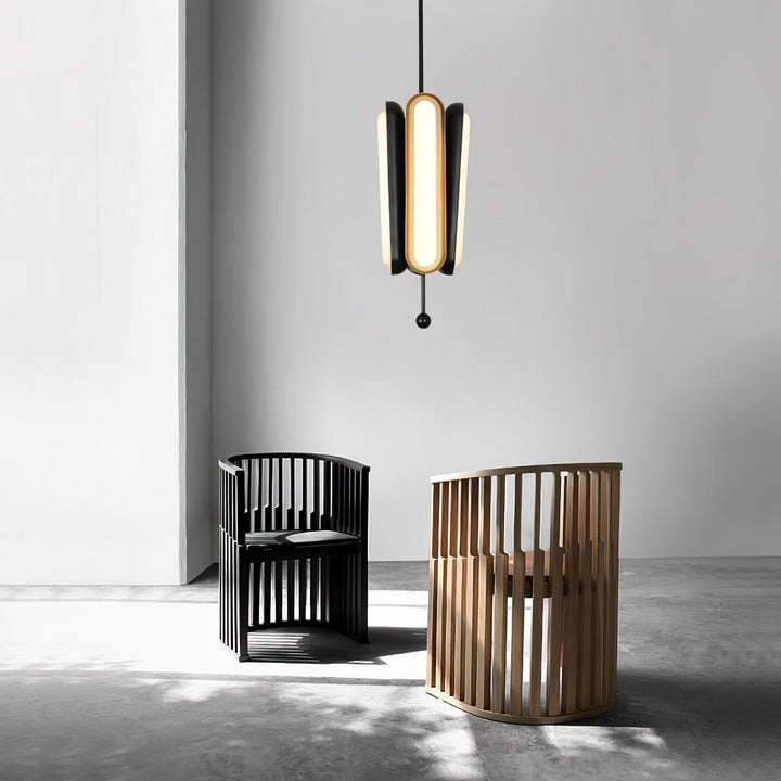 Adjustable LED Capsule Chandelier in Gold with Frosted Glass