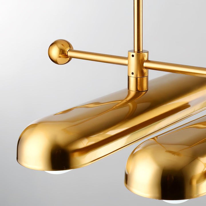 Adjustable LED Capsule Chandelier in Gold with Frosted Glass