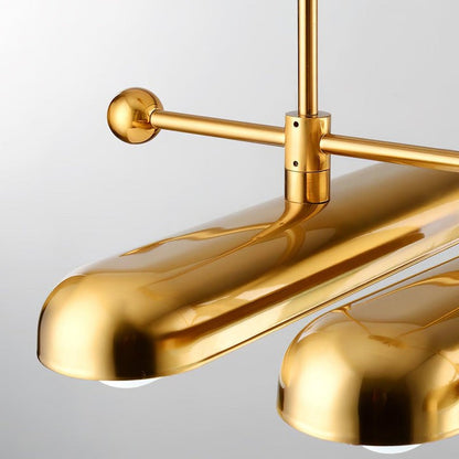 Adjustable LED Capsule Chandelier in Gold with Frosted Glass
