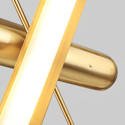 Adjustable LED Capsule Chandelier in Gold with Frosted Glass