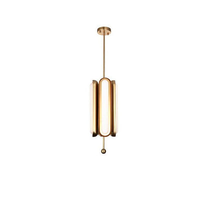 Adjustable LED Capsule Chandelier in Gold with Frosted Glass