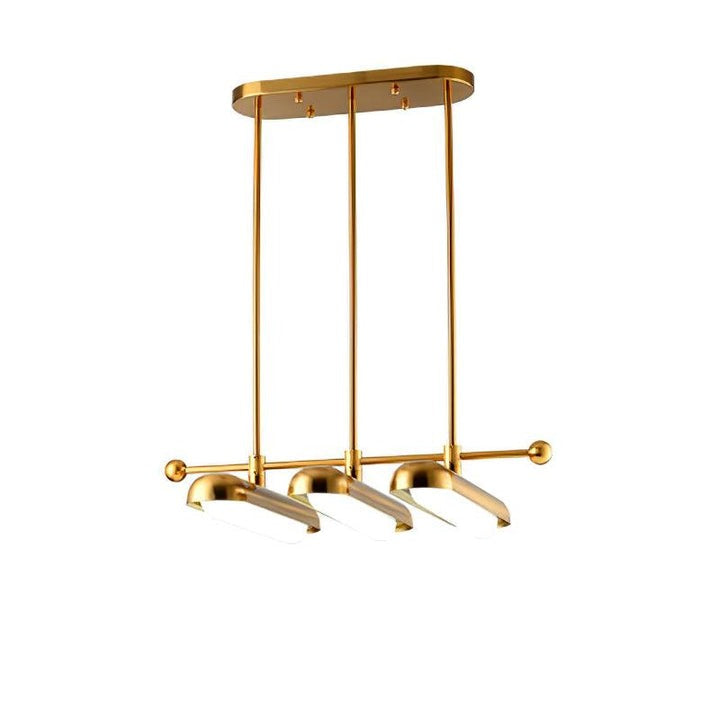 Adjustable LED Capsule Chandelier in Gold with Frosted Glass