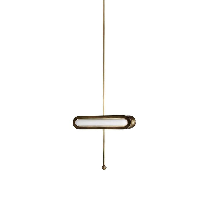 Adjustable LED Capsule Chandelier in Gold with Frosted Glass