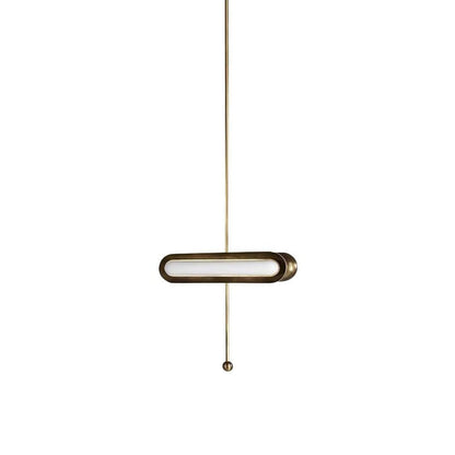 Adjustable LED Capsule Chandelier in Gold with Frosted Glass