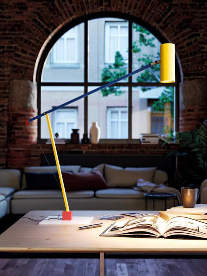 Adjustable LED Table Lamp with Colorful Sculptural Accent