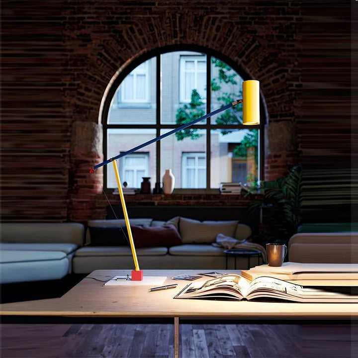 Adjustable LED Table Lamp with Colorful Sculptural Accent