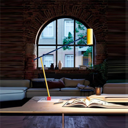 Adjustable LED Table Lamp with Colorful Sculptural Accent