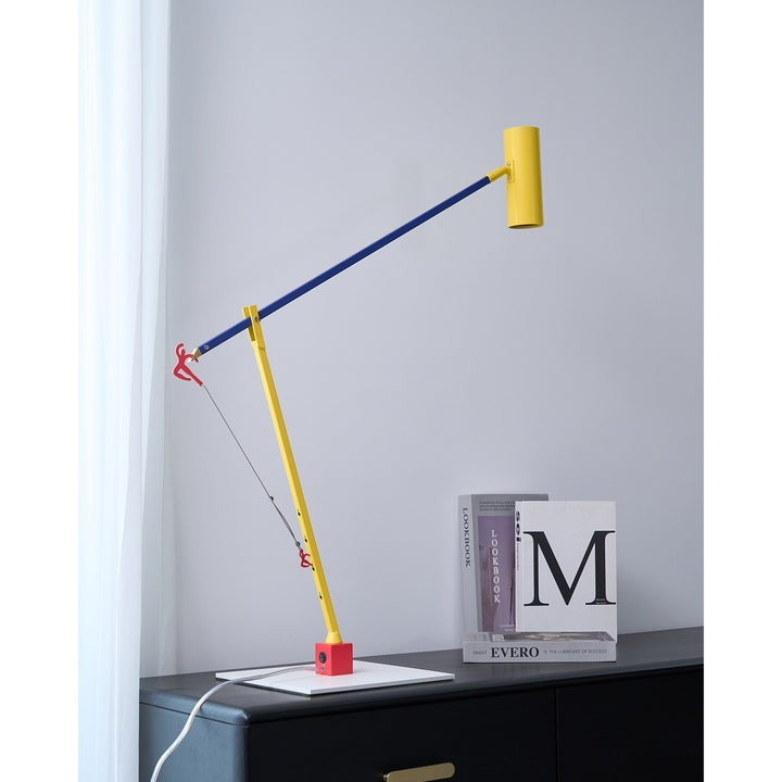 Adjustable LED Table Lamp with Colorful Sculptural Accent