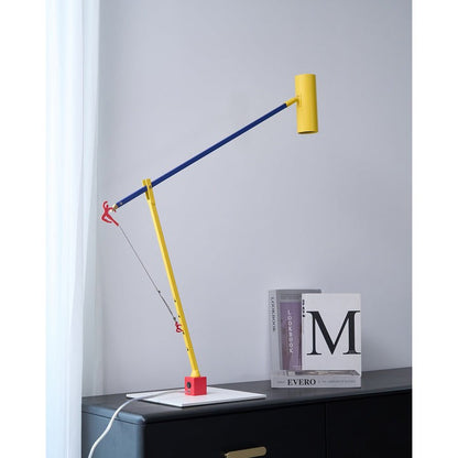 Adjustable LED Table Lamp with Colorful Sculptural Accent